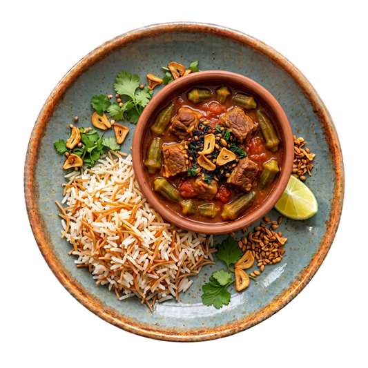 Tagine with Rice and Baladi Salad